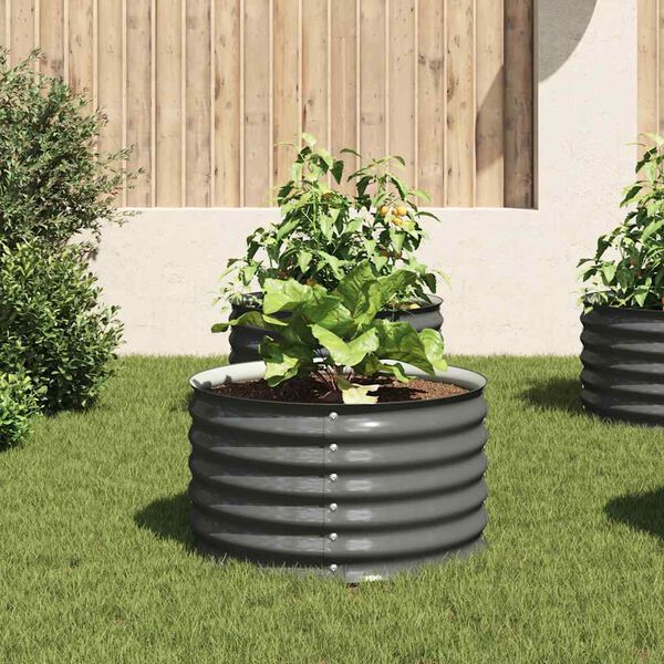 vidaXL Lit sur&eacute;lev&eacute; de jardin 80x80x44 cm Acier galvanis&eacute; Gris