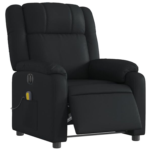 vidaXL Fauteuil inclinable de massage &eacute;lectrique noir similicuir