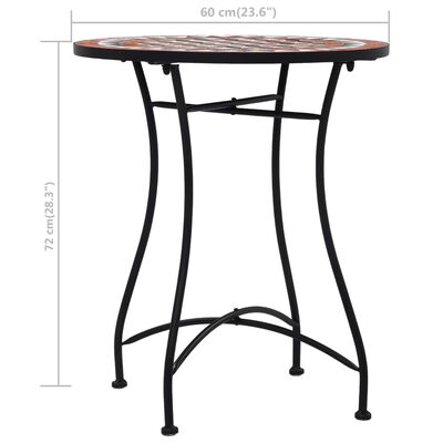 vidaXL Table de bistro mosaïque Marron 60 cm Céramique