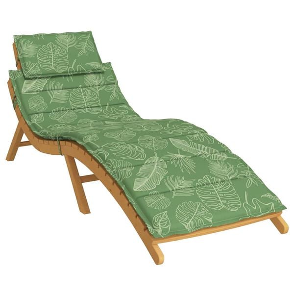 vidaXL Coussin de chaise longue motif de feuilles tissu oxford