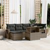 vidaXL Salon de jardin avec coussins 7 pcs gris résine tressée