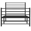 vidaXL Cadre de lit m&eacute;tal sans matelas avec pied de lit noir 100x190cm