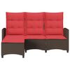 vidaXL Canap&eacute; de jardin inclinable coussins forme L marron polyrotin