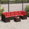 vidaXL Ensemble de canapé de jardin 8 pcs Marron polyrotin