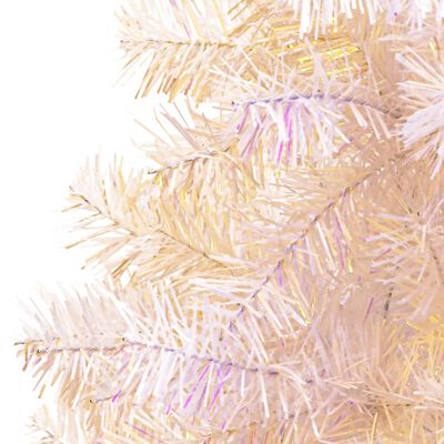 vidaXL Sapin de Noël artificiel pointes iridescentes Blanc 180 cm PVC