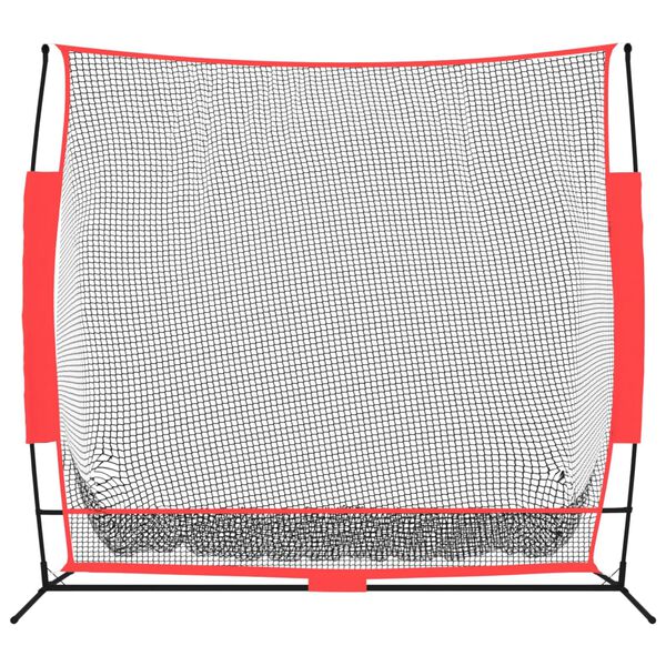 vidaXL Filet de baseball portable noir/rouge 215x107x216 cm polyester