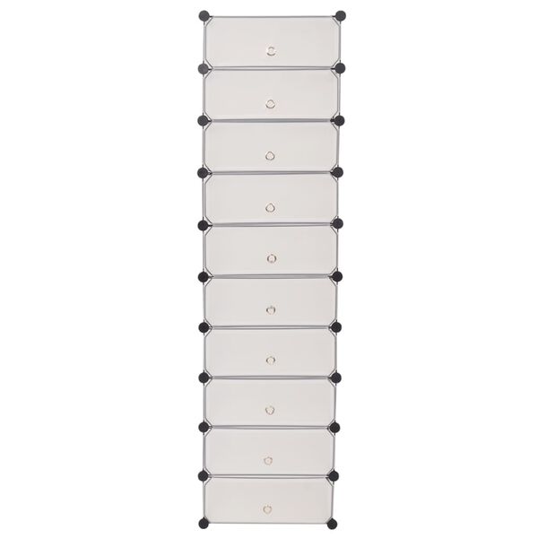 vidaXL Armoire &agrave; chaussures avec 10 compartiments Blanc