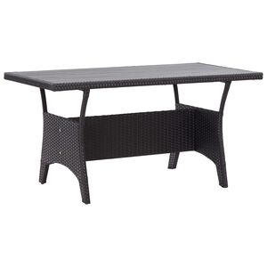 vidaXL Table de jardin noir 120x70x66 cm R&eacute;sine tress&eacute;e
