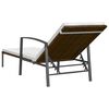 vidaXL Chaise longue de jardin avec coussin r&eacute;sine tress&eacute;e marron