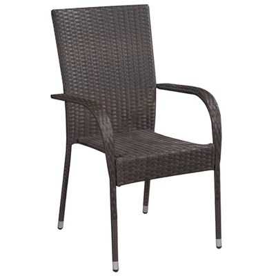 vidaXL Ensemble de salle à manger de jardin 7 pcs Marron et noir