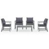 vidaXL Salon de jardin 5 pcs avec coussin Bois d'acacia solide Gris