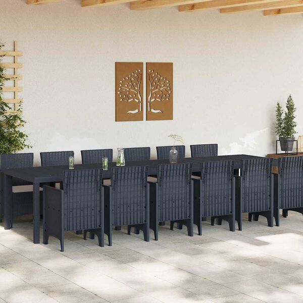 vidaXL Ensemble de salle à manger pour jardin 13 pcs Anthracite