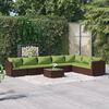 vidaXL Salon de jardin 8 pcs avec coussins r&eacute;sine tress&eacute;e marron