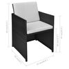 vidaXL Ensemble de bistro 3 pcs avec coussins résine tressée noir