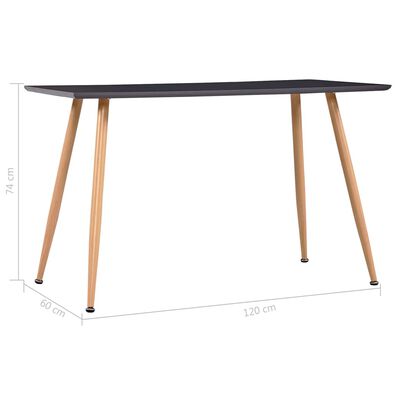 vidaXL Table de salle à manger Gris et chêne 120x60x74 cm MDF