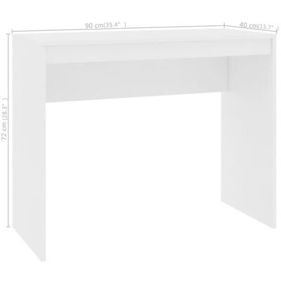 vidaXL Bureau Blanc 90x40x72 cm Bois d'ingénierie