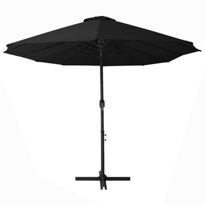 vidaXL Parasol d'extérieur et poteau en aluminium 460x270 cm Noir