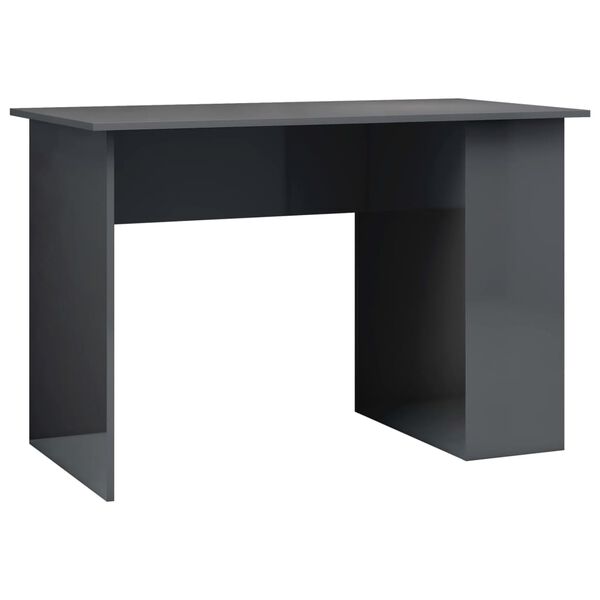 vidaXL Bureau Gris brillant 110x60x73 cm Aggloméré