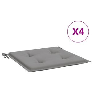 vidaXL Coussins de chaise de jardin lot de 4 gris 40x40x4 cm