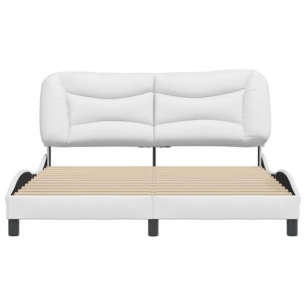 vidaXL Cadre de lit sans matelas Hvar blanc 152x203 cm similicuir