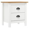 vidaXL Table de chevet Hill Blanc 46x35x49,5 cm Bois de pin solide