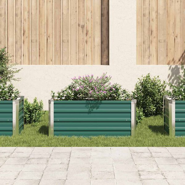 vidaXL Lit surélevé de jardin Acier galvanisé 100x40x45 cm Vert