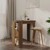 vidaXL Table de bar avec étagère chêne marron bois d'ingénierie