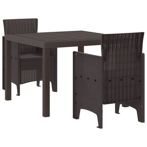 vidaXL Ensemble de salle à manger pour jardin 3 pcs Marron Rattan Polt