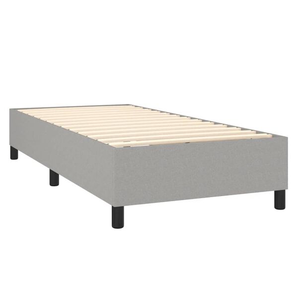 vidaXL Sommier &agrave; lattes de lit et matelas gris clair 100x190 cm tissu