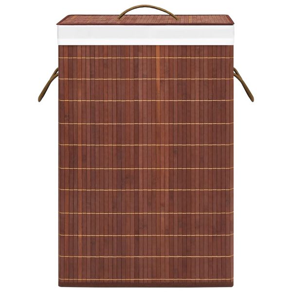 vidaXL Panier à linge avec 2 sections bambou marron 72 L