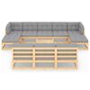 vidaXL Salon de jardin 11 pcs avec coussins Bois de pin massif