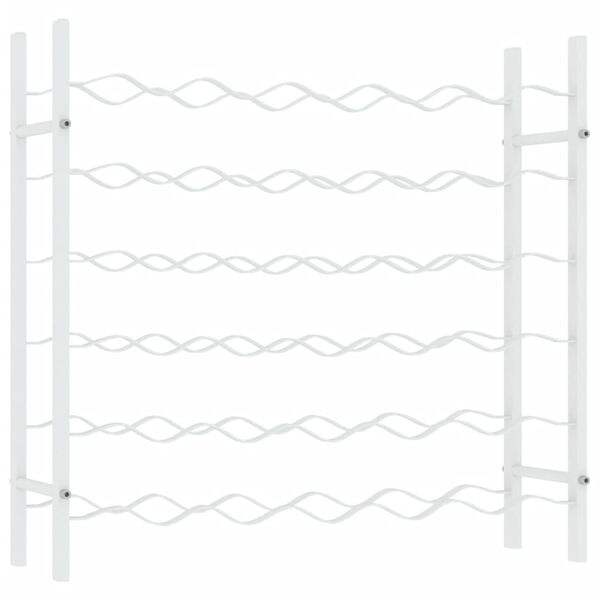 vidaXL Casier à bouteilles pour 36 bouteilles Blanc Métal