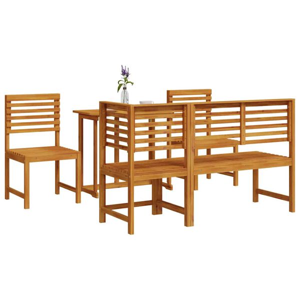 vidaXL Ensemble bistro de jardin 5 pcs Marron Bois d'Acacia Massif