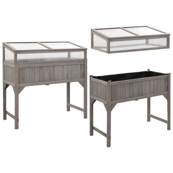 vidaXL Lit sur&eacute;lev&eacute; avec serre 110x54x120 cm Bois de sapin massif