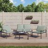 vidaXL Salon de jardin avec coussins 4 pcs anthracite acier