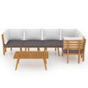 vidaXL Salon de jardin 6 pcs avec coussins Bois d'acacia solide