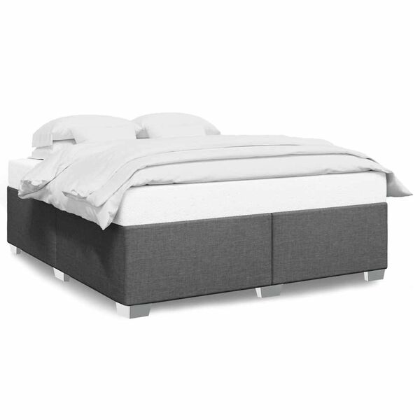 vidaXL Cadre de lit sans matelas gris foncé tissu