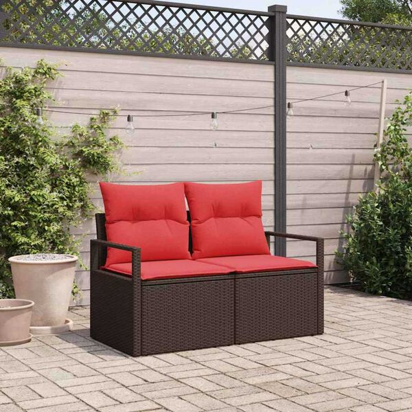 vidaXL Canap&eacute; de jardin avec coussin 120 x 62 x 69 cm polyrotin