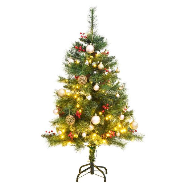 vidaXL Sapin de No&euml;l artificiel articul&eacute; 150 LED et boules 150 cm