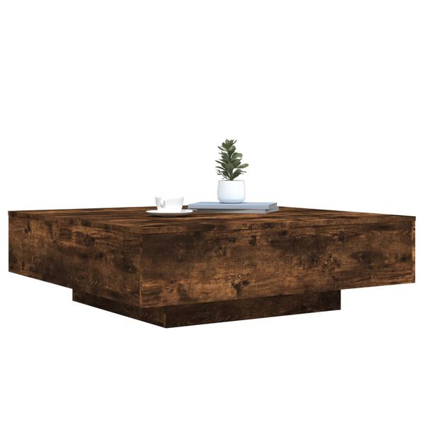 vidaXL Table basse ch&ecirc;ne fum&eacute; 100x100x31 cm bois d'ing&eacute;nierie