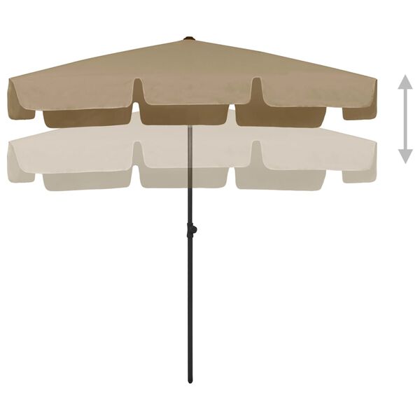 vidaXL Parasol de plage taupe 200x125 cm