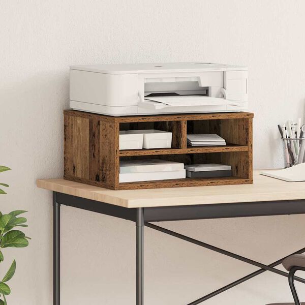 vidaXL Support d'imprimante Bois ancien 49 x 40 x 22,5 cm