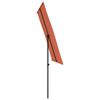 vidaXL Parasol de jardin avec mât en aluminium 2x1,5 m Terre cuite
