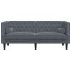 vidaXL Canap&eacute; Chesterfield avec traversins 2 places gris fonc&eacute; velours