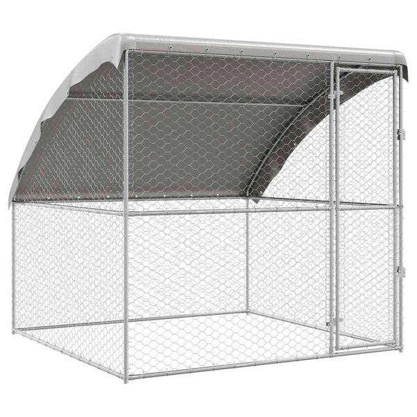 vidaXL Kennel pour Chiens Argent&eacute; 2 x 2 x 2 m Acier galvanis&eacute;