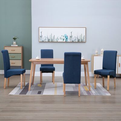 vidaXL Chaises à manger lot de 4 bleu tissu