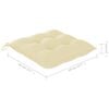 vidaXL Chaises de jardin et coussins blanc cr&egrave;me lot de 6 Teck massif