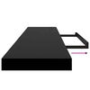 vidaXL &Eacute;tag&egrave;re murale flottante 2 pcs Noir brillant 120x23,5x3,8cm MDF