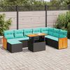 vidaXL Ensemble de canap&eacute;s de jardin 11 pcs et coussins rotin acacia