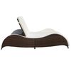 vidaXL Chaise longue double avec coussin R&eacute;sine tress&eacute;e Marron